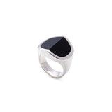 EQUINOX Pyramid Onyx Ring in Silver - Large