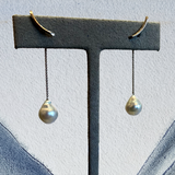 Custom Convertible Pearl Earrings in Platinum and South Sea Pearls