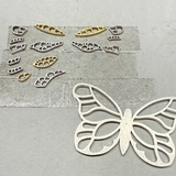 Custom Stained Glass Butterfly Necklace in Silver and Gold Accents