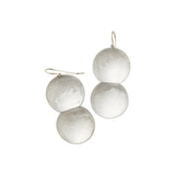 Large Double Dome Earrings in Brushed Silver