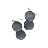 Large Double Dome Earrings in Oxidized Silver