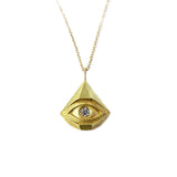 18k Gold & Diamond Evil Eye Necklace