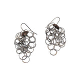 Copper and Silver Glass Loop Earrings