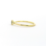 Grey Cushion Cut Diamond Solitaire Ring in 18k Gold