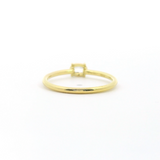 Grey Cushion Cut Diamond Solitaire Ring in 18k Gold