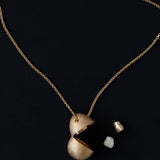 Rebel Within Egg Necklace in 18k Yellow Gold with Hidden Diamond