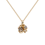 Rose Cut Diamond Cluster Pendant in 14k Yellow Gold