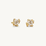 Solitaire Diamond Studs in 14k Yellow Gold