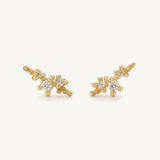 Diamond Encrusted Studs in 14k Yellow Gold