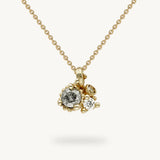 Small Diamond Cluster Pendant in 14k Yellow Gold