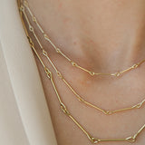 Needle Eye Necklace in 18k Yellow Gold - Medium Weight
