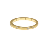 Architectural Band with 8 Random White Diamonds in 18k Yellow Gold