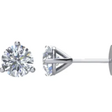 Custom Martini Prong Diamond Earrings with Client's Diamonds