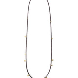 Audrey Necklace with 18k Gold Droplets and Aubergine Beads