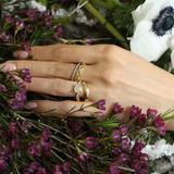 Heavy Pear Lace Ring in 18k Yellow Gold