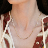 Oval Flat Link Chain Necklace in 18k Yellow Gold