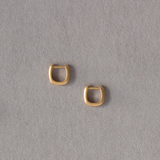 Small Rounded Edge Hoops in 18k Yellow Gold