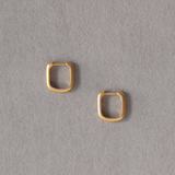 Medium Rounded Edge Hoops in 18k Yellow Gold