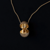 Rebel Within Egg Necklace in 18k Yellow Gold with Hidden Diamond