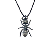 Carpenter Ant Pendant in Oxidized Silver
