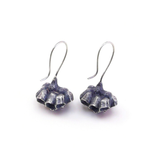 Paper Wasp Nest Dangle Earrings in Oxidized Silver