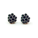 Paper Wasp Nest Dangle Earrings in Oxidized Silver