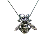 Honey Bee Pendant in Oxidized Silver