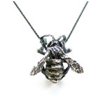 Bumble Bee Pendant in Oxidized Silver