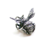 Bumble Bee Lapel Pin in Oxidized Silver