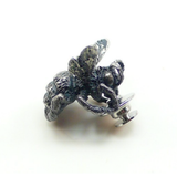 Bumble Bee Lapel Pin in Oxidized Silver