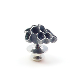 Paper Wasp Nest Lapel Pin in Oxidized Silver