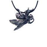 Solitary Wasp Pendant in Oxidized Silver