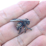 Solitary Wasp Pendant in Oxidized Silver
