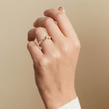 Asymmetric Diamond Encrusted Ring in 14k Yellow Gold