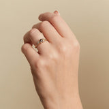 Champagne Diamond Cluster Ring in 14k Yellow Gold