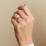 Raw Diamond Ring with Granules in 14k Yellow Gold