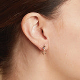Sapphire and Diamond Encrusted Hoops in 14k Yellow Gold