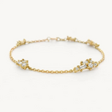 Mixed Diamond Luminous Cluster Bracelet in 18k Yellow Gold