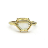 Large Montana Sapphire Slice Ring in 18k Yellow Gold