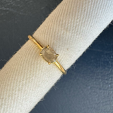Grey Rose Cut Diamond Solitaire Ring in 18k Yellow Gold