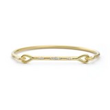 Needle Eye Cuﬀ with Clustered Diamonds in 18k Yellow Gold