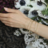 Trombone Bracelet with Diamonds in 18k Yellow Gold
