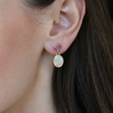 Opal and Sapphire Earrings in 18k Gold