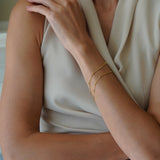 Double Strand Needle Eye Chain Bracelet in 18k Yellow Gold