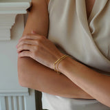 Double Strand Flat Link Bracelet in 18k Yellow Gold