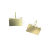 Rectangular Canvas Earrings in 18k Yellow Gold