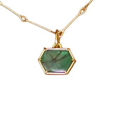 Trapiche Emerald Pendant in 18k Yellow Gold