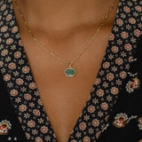 Trapiche Emerald Pendant in 18k Yellow Gold