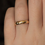 4mm Heavy Cloak Band with Diamonds in 18k Yellow Gold