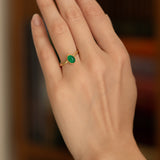 Emerald Cabochon Solitaire Ring in 22k and 18k Gold